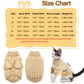 Vehomy Dog Turtleneck Sweater Dog Pullover Sweater for Small Medium Dogs Pet Knitwear Clothes Dog Knitted Sweater Outfit Puppy Dog Cat Warm Shirt Clothes L