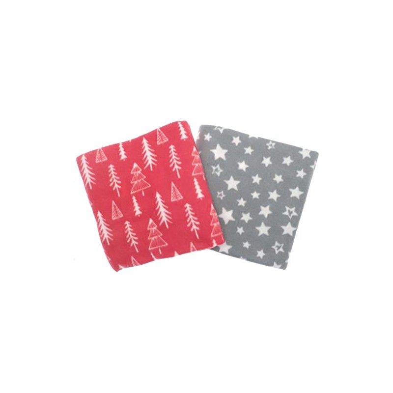 Pack of 2 Christmas Fleece Throws - 120cm x 150cm