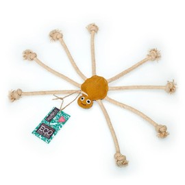 Green & Wilds Eco-Friendly Natural Dog Toy - Lily Longlegs - Suede & Jute Sustainable Spider Chew Toy