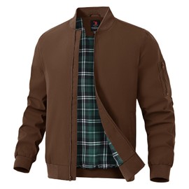 TBMPOY Men's Bomber Jackets Lightweight Light Windbreaker Casual Business Dress Stylish Fall Spring Golf Work Coffee L