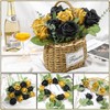 Ovveroche 24 Pcs Black,Glod Rose Artificial Flowers with Long Stem