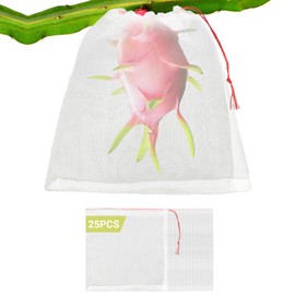 Fruit Net Bags for Fruit Trees, Enpoint 25pcs 10x10 Inch Plant Protection Cover Bag with Drawstring, Garden Netting Bags for Fruit Plants Vegetables Flowers Against Bugs Birds Squirrels