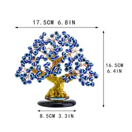 YU FENG - Árbol Turco Nazar Azul de Ojo Malvado de 6.8 Pulgadas, árbol de Posavasos, para protección, Buena Suerte, Prosperidad, Regalo para decoración del hogar, Mesa y Oficina