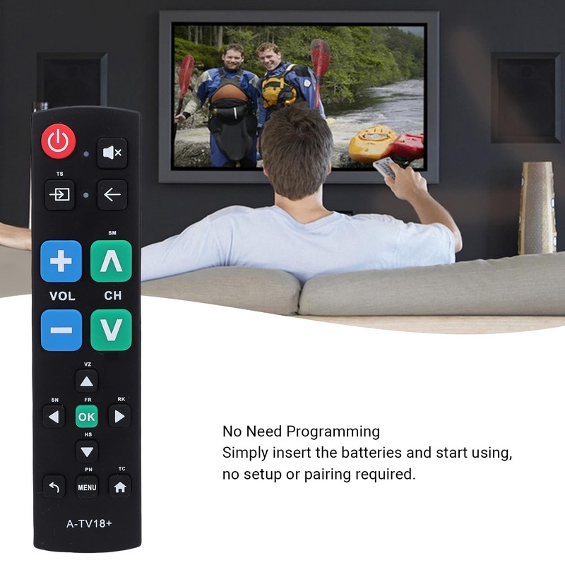 VELATEMOR Universal TV Remote Control with Big Buttons for Seniors,