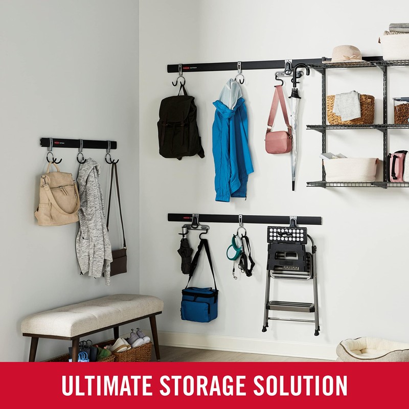 Rubbermaid FastTrack Garage Storage Utility Hooks 5 Piece Black All
