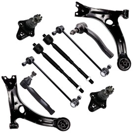 SCITOO 10-PC SET Suspension Kit For Toyota Corolla Front Sway Bar End Link,Inner Tie Rod End,Lower Ball Joint,Lower Control Arm,Outer Tie Rod End