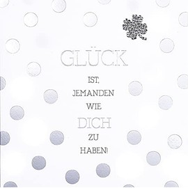 Perleberg - General greeting card from the Diamond Collection - high-quality card in premium quality including envelope in silver - stylish greeting cards with silver finishings 15 x 15 cm