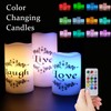 Eldnacele Color Changing Candles Battery Operated Flickering Flameless Pillar Candles