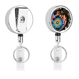Heavy Duty Badge Reels Retractable Badge Holder with Belt Clip Key Ring for Key Name Card Holder Abstract Modern Badge Reel Metal Retractable Keychain ID Badge Holder