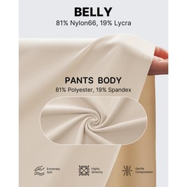 G4Free Maternity Activewear with Pockets Over The Bump High Waist Pregnancy Lounge Pants Stretchy Business Casual Work Trousers (Light Khaki,L,32")