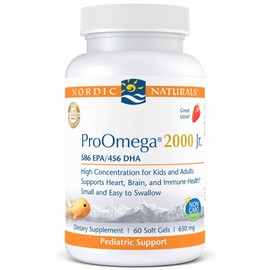 Nordic Naturals ProOmega 2000 Jr., Strawberry Flavor - 60 Soft Gels - 1120 mg Omega-3 - Ultra Potent Fish Oil - EPA & DHA - Promotes Brain, Heart, & Immune Health - Non-GMO - 30 Servings