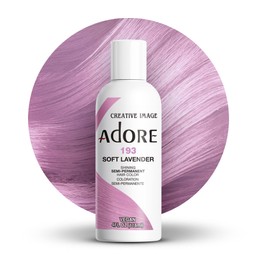 Adore Semi Permanent Hair Color (193 Soft Lavender) | Vegan & Cruelty-Free Purple Hair Dye | No Ammonia, No Peroxide, No Alcohol | 4 Fl Oz (Pack of 1)