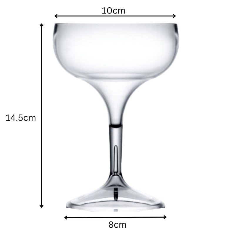 AIOS Unbreakable Polycarbonate Champagne Saucer/Coupe Glass 260ml (4)