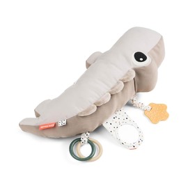 Done by Deer Croco Sand Tummy Time Activity Toy - Sensory Stimulation, Teether, Rings, Tactile Textures, Mirror, Crinkle Sounds, Jittering Crocodile Tummy
