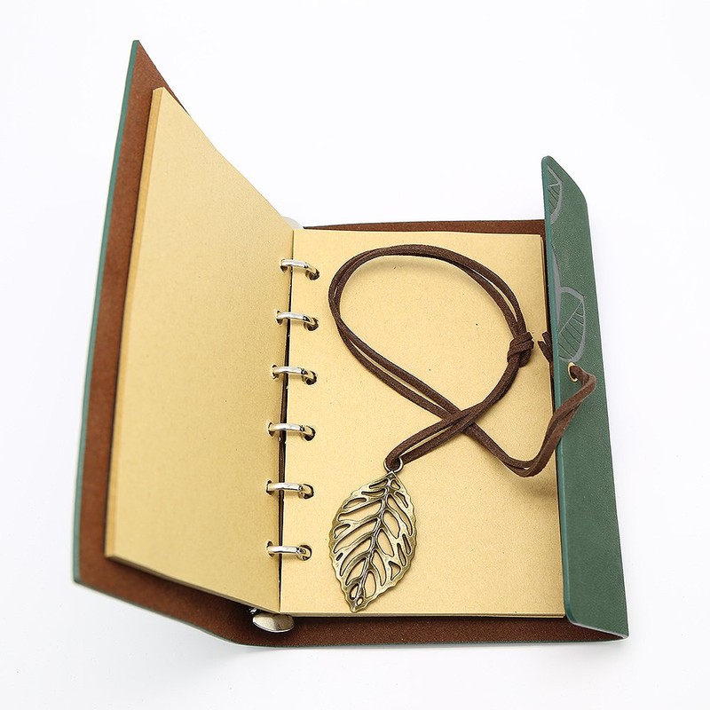 EvZ Vintage Dark Green PU Leather Cover Loose Leaf Blank