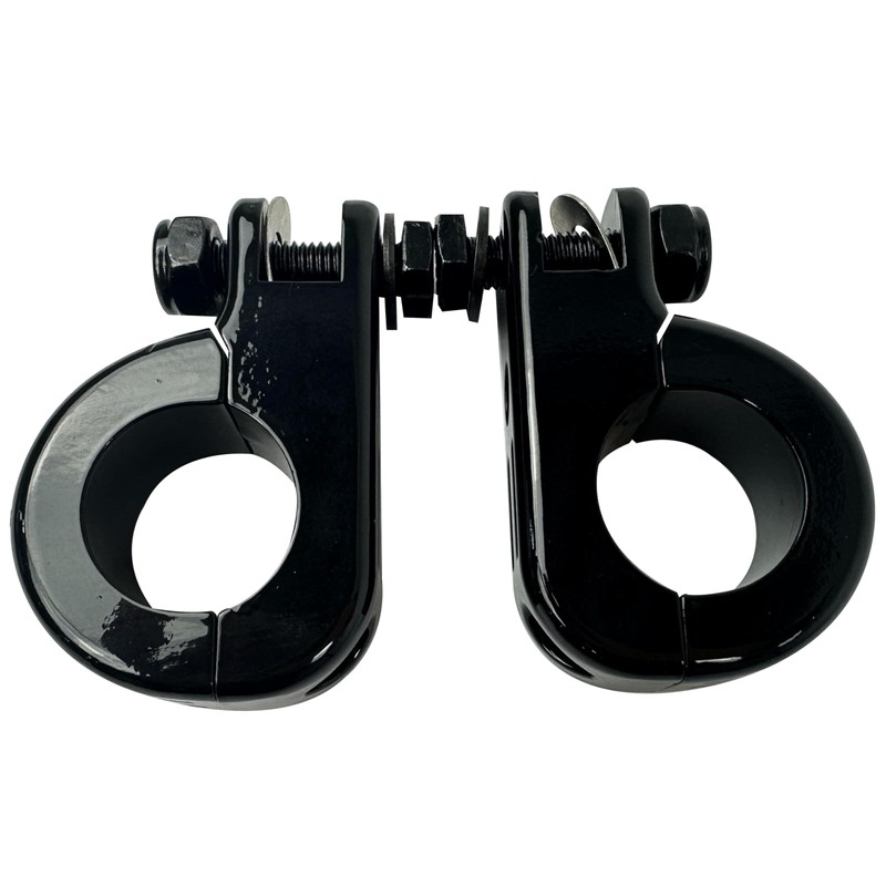 Universal Gloss Black Foot Peg P-Clamp mounting kits Compatible with