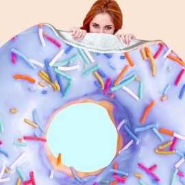 Colorful Sprinkles Doughnut Throw Blanket | Ultra-Soft & Cozy | Perfect for Relaxation & Gift Giving | Fun Doughnut Design
