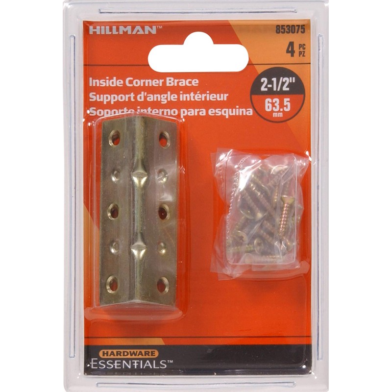 Hillman Hardware Essentials Inside Corner Brace Zinc 2-1/2 Inch x