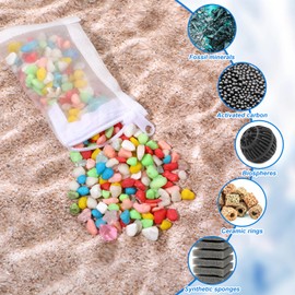 Gtziqa 15 Pcs Aquarium Filter Media Bags, Fine Mesh Filter Bags with Plastic Zipper, Reusable Polyester Net Bag for Activated Carbon, Bio Balls, Ceramic Rings, Fresh Saltwater Tanks (2.4" x 4")
