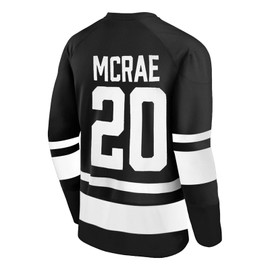 Tate #20 Unisex Ice Hockey Practice Jersey, Tater Tots Design (US, Alpha, Medium, Regular, Regular, Black/White)