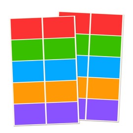 1000 Pack, Coloured Stickers Sticky Labels, 7.5 x 5 cm - 5 Colours