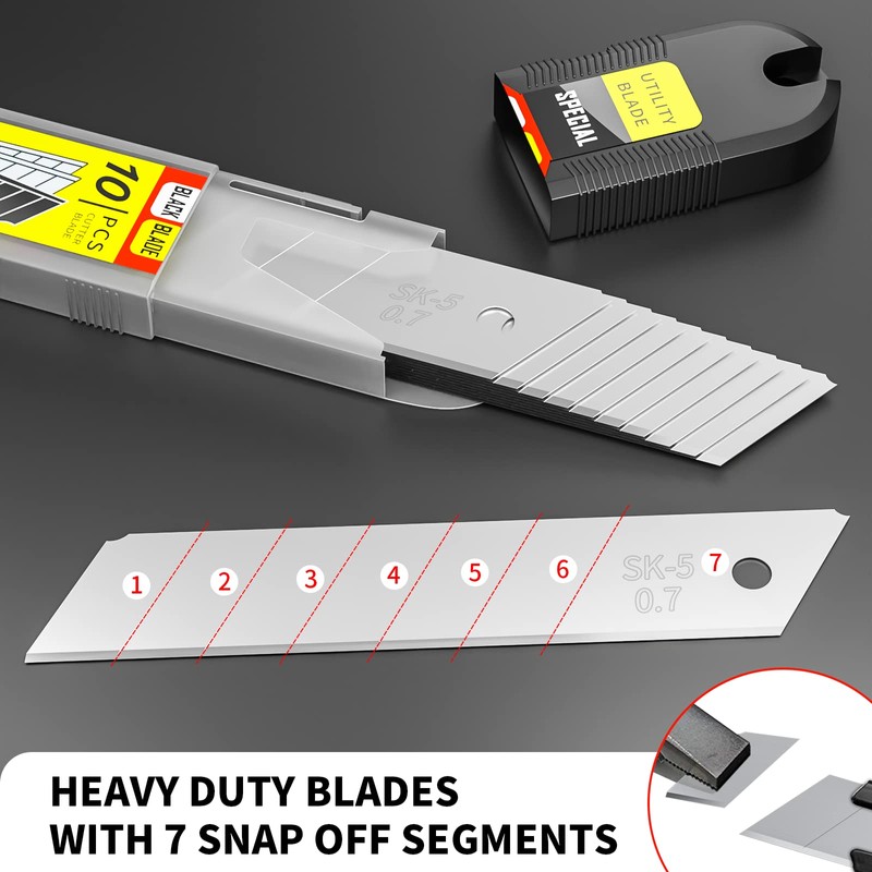 50-Pack 25MM Utility Knife Blades, Snap off Knife Blades for