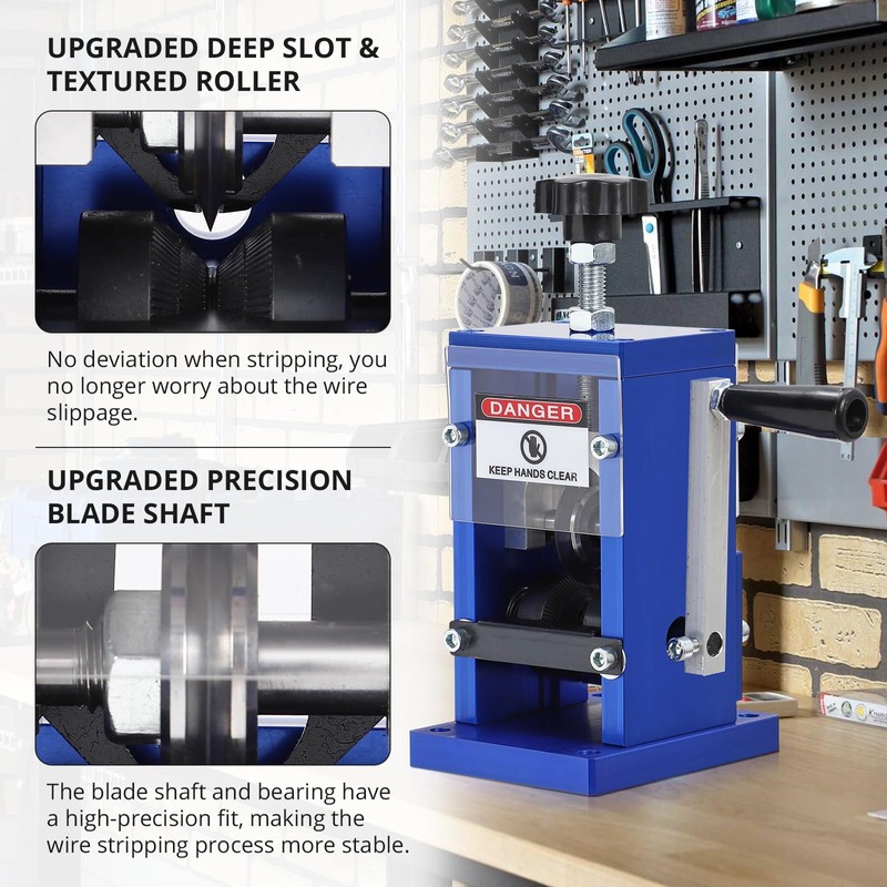 Upgraded Manual Wire Stripper Machine, 0.06-1 in Copper Wire Peeler