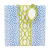 Caspari Knots And Spots Blue & Green Medium Square Gift