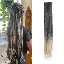 20 Inch 20 Strands/Pack Synthetic Dreadlocks Extensions Thin 0.6cm Crochet Braided Hair Soft Dreads Single Ended Dreadlocks Reggae Hip-Hop Hippie Style, MT1B-613#
