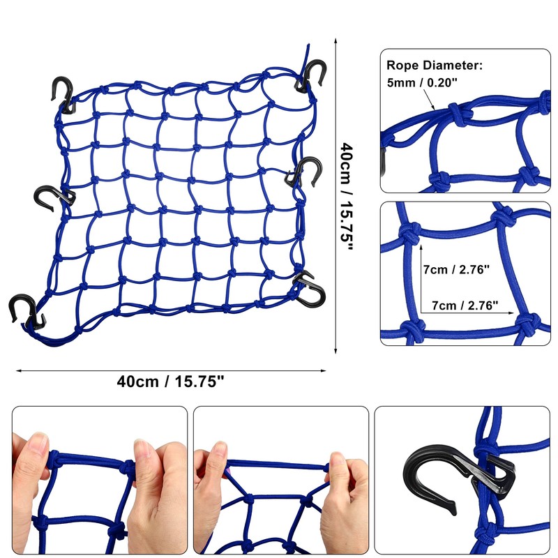 A ABSOPRO Motorcycle Luggage Cargo Net 40 x 40 cm