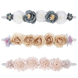 BFNAAgirl Flower Headband for Baby Girl Elastic Baby Floral Headbands Crown Hairbands Hair Accessories for Newborn Infant Toddlers Kids 3pcs/set