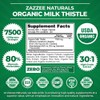 Zazzee USDA Organic Milk Thistle 30:1 Extract, 7500 mg Strength,