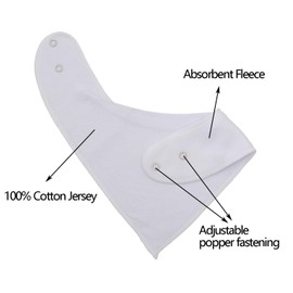 Cotton White Bandana Drool Bibs for Baby Girl Boys for Drooling and Teething for 8 Pack