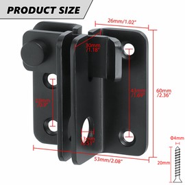 Alise Flip Latch Gate Latches Slide Bolt Latch Safety Door Lock Catch for Barn Cabinet Pet Cage Garden Bathroom Garage Window Sliding Door,Heavy Duty Stainless Steel Matte Black(Pack of 2)