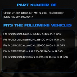 YOMALL 4PCS UF602 Ignition Coils & 4PCS Iridium Spark Plugs Ignition Coils Pack Fits for 2008-2012 Accord, 2012-2015 Civic, 2010-2014 CR-V, 2013-2015 ILX 2.4L, 30520R40007 Aftermarket Parts