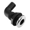 JT-HLM 90 Degree 1-1/2'' Nylon Thru Hull Connector,Black Deck Drain