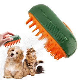 Steam Cat Brush - 3 in1 Cat Steam Brush - Rechargeable Silicone Steam Brush - Comb for Removing Tangled And Loose Hair -Cat Hair Brush,Dog Hair Brush(Avocado Green)