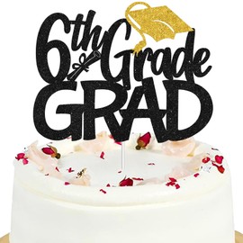 Decoración para tartas de 6º grado – Clase de graduación 2023 – Decoración para tartas de fiesta de graduación de sexto grado para niños y niñas