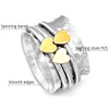 Boho-Magic Spinner Ring for Women 925 Sterling Silver with Brass