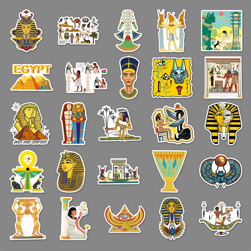 Egypt Sticker Set 50 Pieces Cute Decoration for Car Laptop
