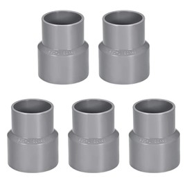 TOP-VIGOR 5Pcs PVC DWV Reducing Coupling, 40mm x 50mm Socket Pipe Fitting Adapter Connector, Duct Reducer Pipe Fitting for Water Supplies Build, Gray