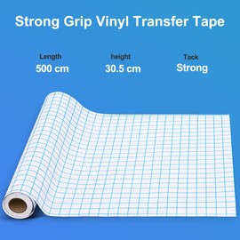 ImnBest Transfer Film Plotter for Vinyl - 30.5 cm x 500 cm (12 inches x 16.4 feet) with Clear Alignment Grid Transfer Tape for Silhouette Cricut, Cameo Vinyl Transfer Tape for Decals, Signs, Walls