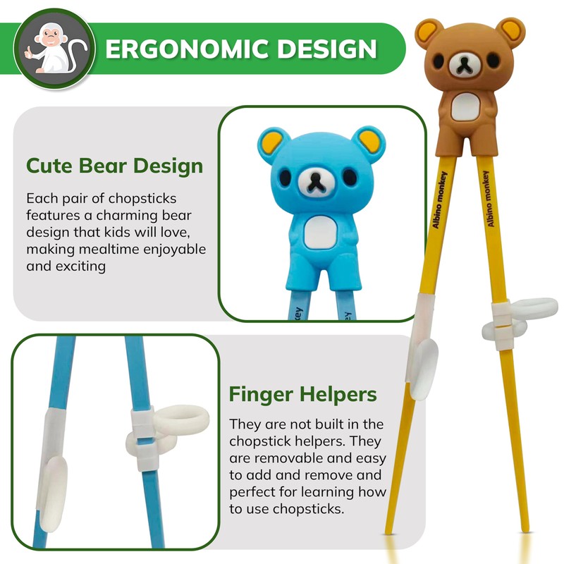 Kids Chopsticks For Beginners - Learning Edition - 6 Pairs