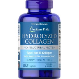 Puritan's Pride Hydrolyzed Collagen 1000 mg - 180 caplets Protein Supplement