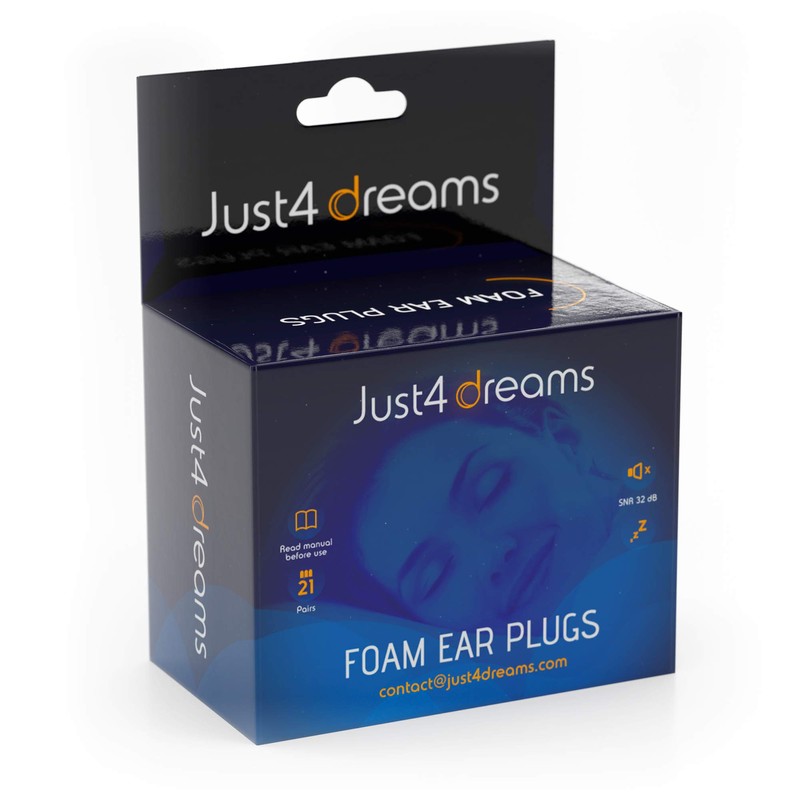 Just4Dreams Noise Cancelling Reusable Ear Plugs Foam Earplugs for Sleeping,