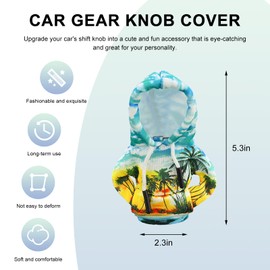 FSTURIOS Car Shift Knob Hoodie Cover, Funny Fashionable Sweater Shirt Gear Shifter Konb Protector, Automotive Gear Shift Decor Winter Warm Mini Hoodie, Interior Car Accessories (Coconut Tree)