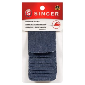 SINGER 00092 Iron-On Denim Patches, 2-Inch x 3-Inch, 10-Count