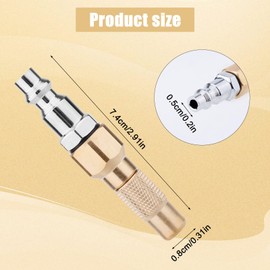 Gosknor 2pcs Heavy Duty Brass Air Nozzle with Quick Connector, 1/4" Internal Thread Screw On Air Chuck Wist-on Chucks for Valve 360 Rotation Accessories for Tire Inflator Gauge Compressor