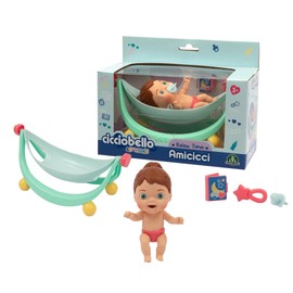 Cicciobello Amicicci, Baby with Cradle, Relax Time, Ideal for Naps, 1 Amicicci Girl and Accessories, Toy for Children from 3 Years, GIOCHI PREZIOSI, CC033
