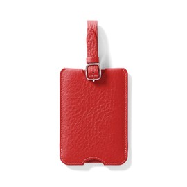 Leatherology Scarlet Leatherology Deluxe Luggage Tag - Privacy Sleeve for Secure Information, Adjustable Buckled Strap, Perfect for Luggage